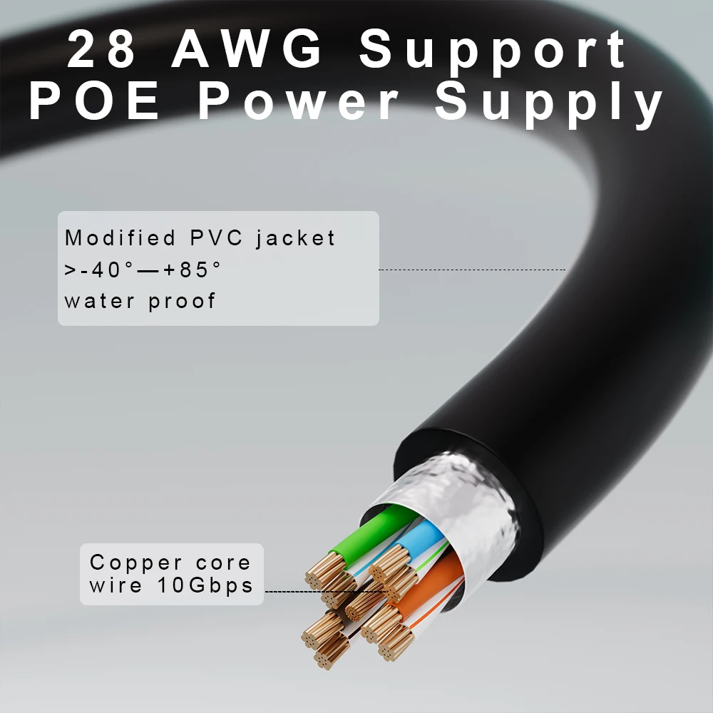 COMNEN Cat6a RJ45 90 Degree Angle Ethernet Cable Slim Patch Cord Lan Cable UTP RJ 45 for Patch Panel to Switch Flexiable