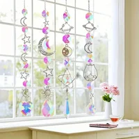 1Pc Galaxy Stars Moon Crystal Hanging Sun Light Catcher For Outdoor Garden Home Bedroom 1