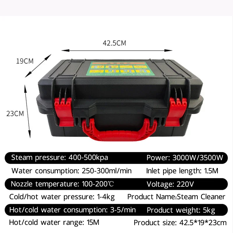 3500W Multi-function High Temperature Steam Cleaner for Kitchen Hood Car Air Conditioner Steam Cleaning Machine 6