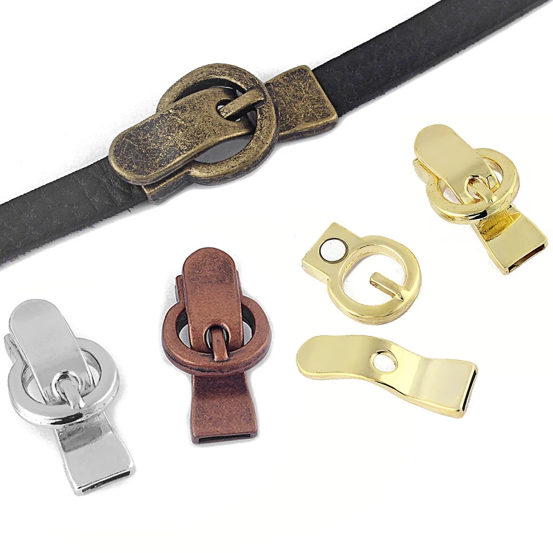 2Sets Tibetan Silver Strong Snap Clasps End Caps Connector For