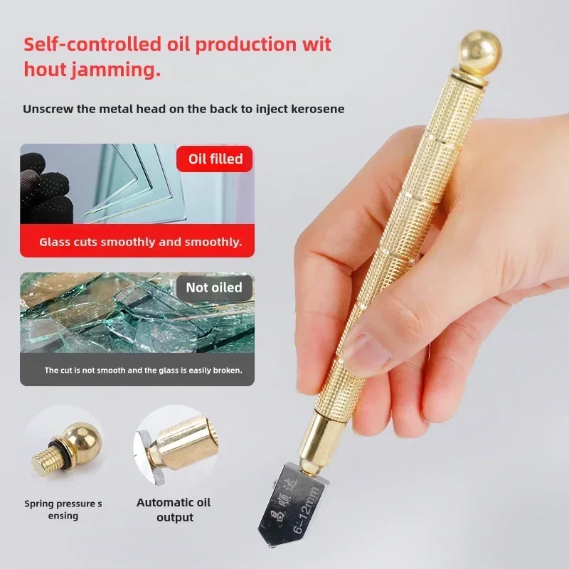 Diamond Glass Cutter Thick Glass Tile Floor Tile Cutting Knife Household Multifunctional Roller Type Tungsten Steel Hand Knife