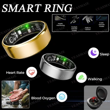 2026 New Smart Ring Heart Rate/Health Sleep Monitor Multi Sport Modes IP68 & 10ATM Waterproof Use Time 3 Days Rings Gift For Man 1