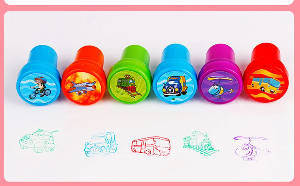 10pcs Assorted Stamps For Kids Toys Educational Animal Self Ink Stamps Kids  Party Favors Children Stamp Set 3 Years Toddler Toys