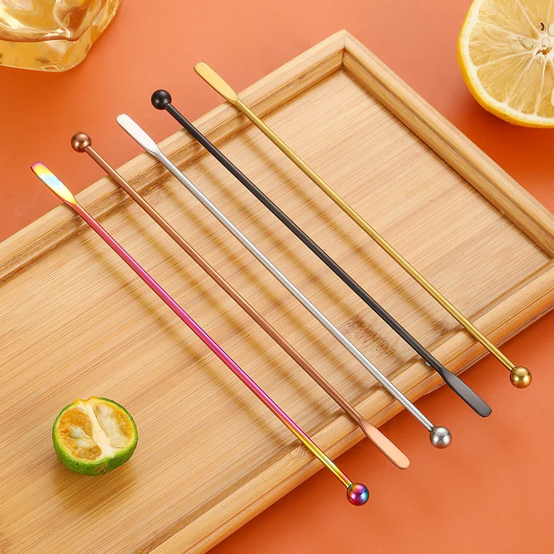 Description Picture 4 of item304 Stainless Steel Coffee Stir Stick Bar Juice Rio Cocktail Creative Mixer Stick Champagne Swizzle Sticks Mixer Shaker Cocktail