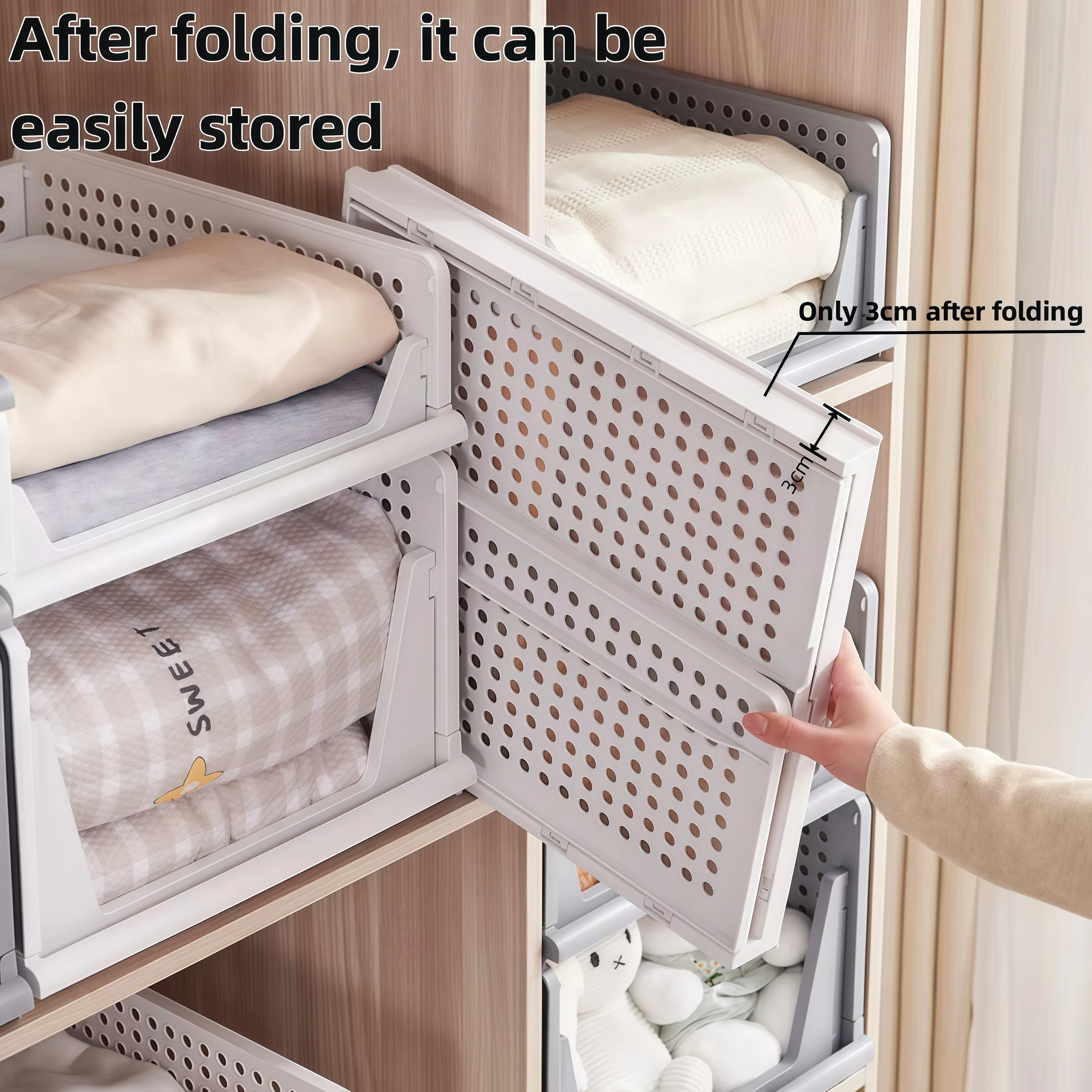 Foldable Drawer Organizer Box，Home Stackable Clothes and Underwear Storage Box，apply To Wardrobe Cupboard Kitchen BathroomOffice - 5