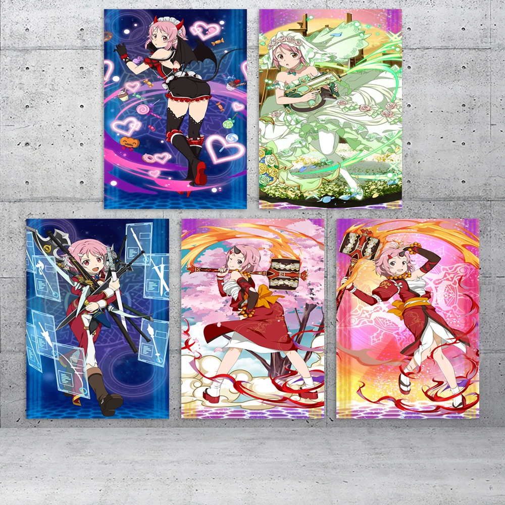 

Sword Art Online Home Decor Canvas Anime Wall Art Painting Pictures Shinozaki Rika Printing Modular Artwork Posters Living Room