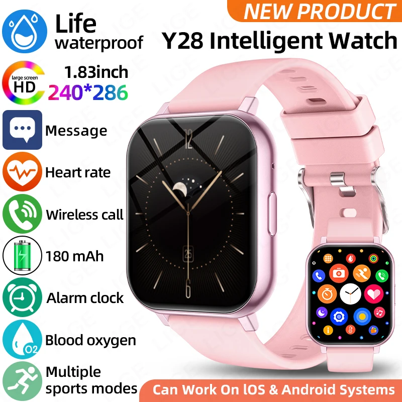 LIGE 2026 Health Monitor 1.83" HD Screen Fitness SmartWatch Call thumbnail 10