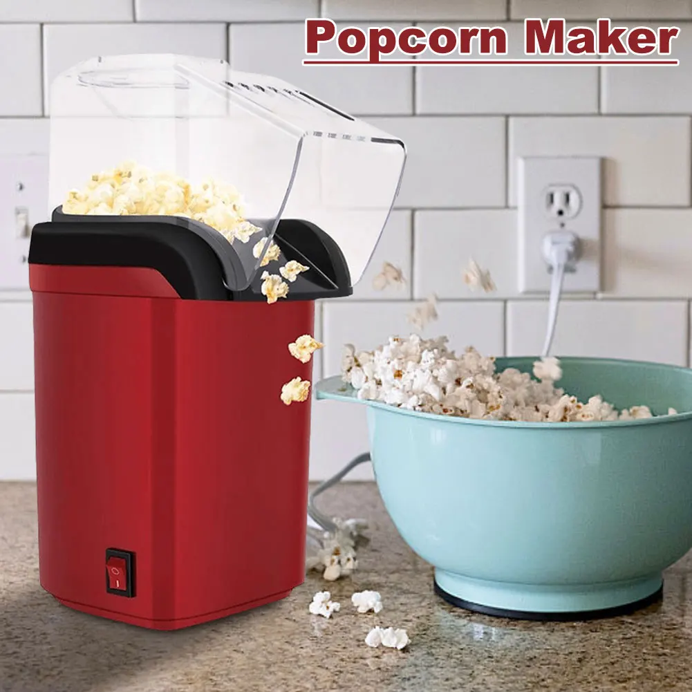 Popcorn Machine No Oil Fast Popping Maker High Popping Rate Fully Automatic Popcorn Machine Electric Air Popper for Home Kitchen