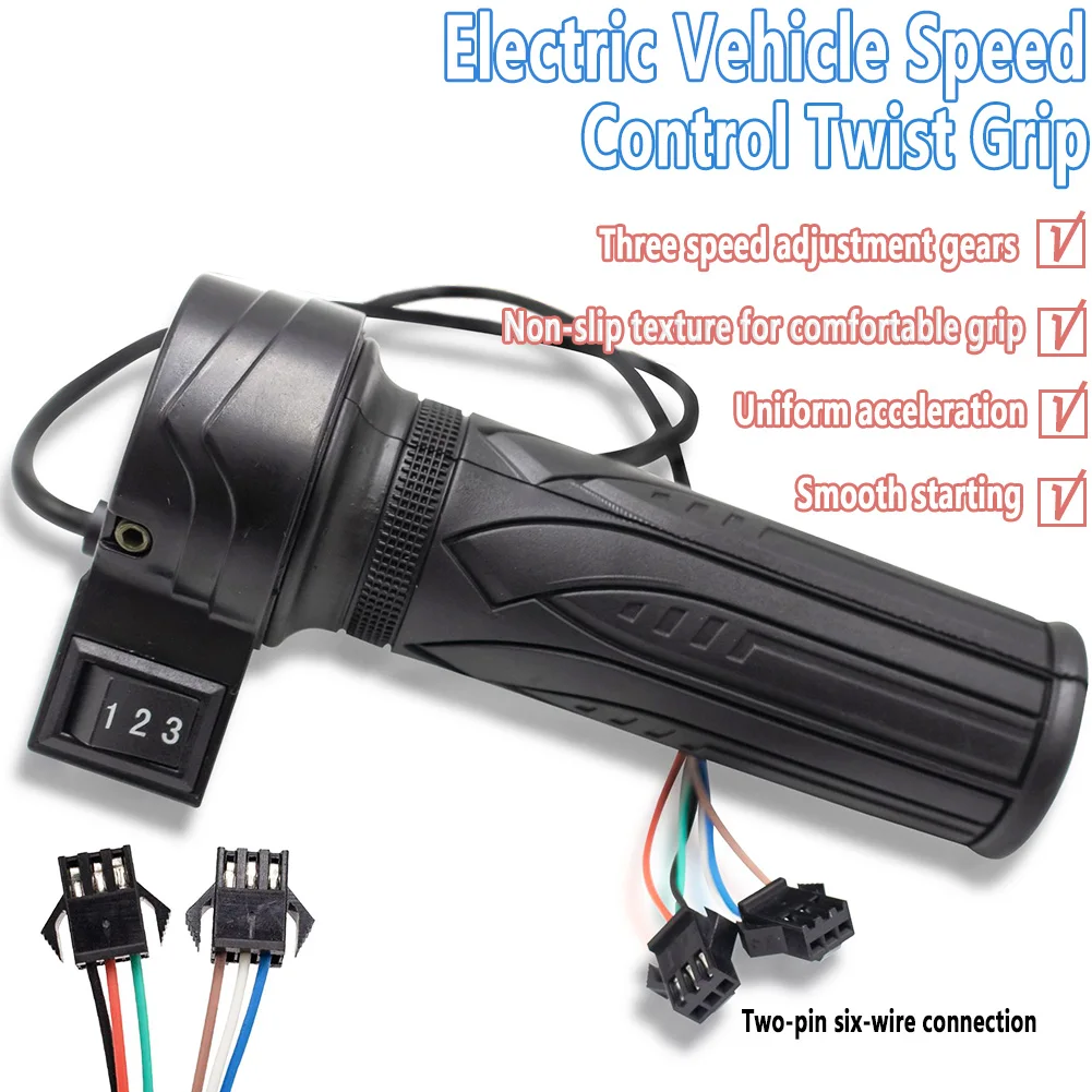 Manopola Acceleratore a 3 Velocità per Moto Elettrica, Scooter, Controllo Velocità, Impugnatura Manubrio per Sostituzione E-Bike