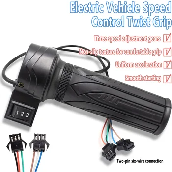 Manopola Acceleratore a 3 Velocità per Moto Elettrica, Scooter, Controllo Velocità, Impugnatura Manubrio per Sostituzione E-Bike