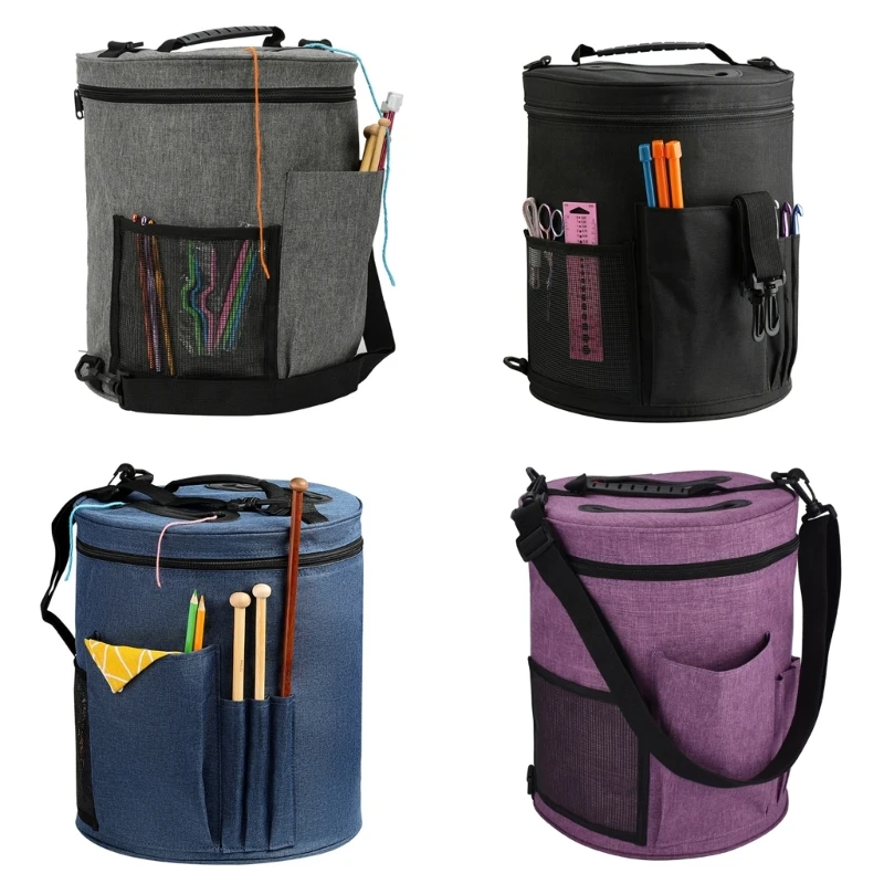 

DIY Woven Storage Bag Sewing Embroidery Tool Storage Crochet Yarn Drum Bag