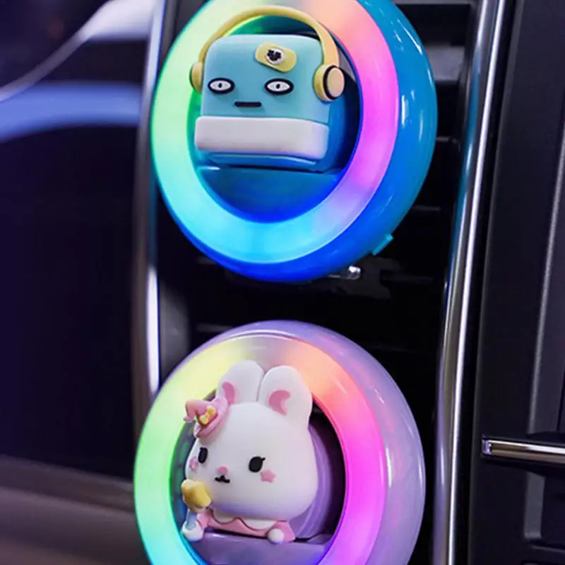 

Car Aromatherapy Diffuser Animal Light Adjustable Car Air Freshener Perfume Diffuser with Sound Sensor Cute Cartoon Decoration