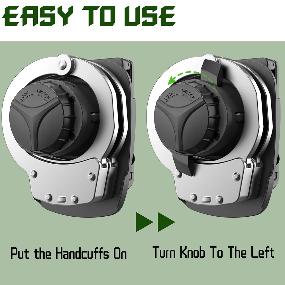 Universal Handcuff Case Open Top Secure Lock Retention & 60° Adjustable Clip Handcuffs Holster Handcuff Clip Case for 2inch Belt 5