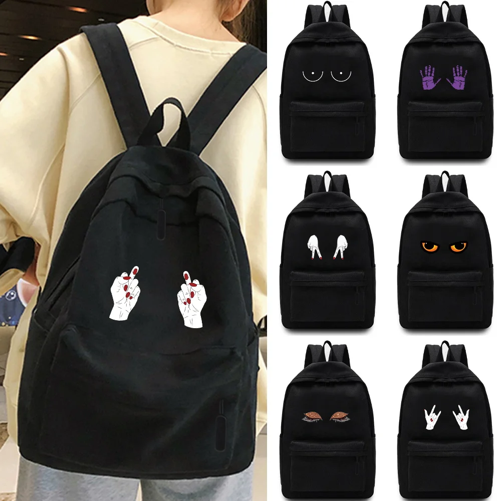 Women Backpack Multifunction Double Zipper Teenager New Chest Print Laptop Backpack Student Shoulder Bag Korean Style Schoolbag