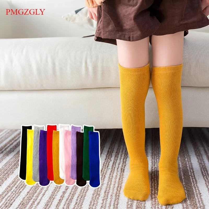 Girls' Socks Spring Autumn Candy Color Children's Over Knee Boy Kids Socks Winter Ins Trendy High Tube