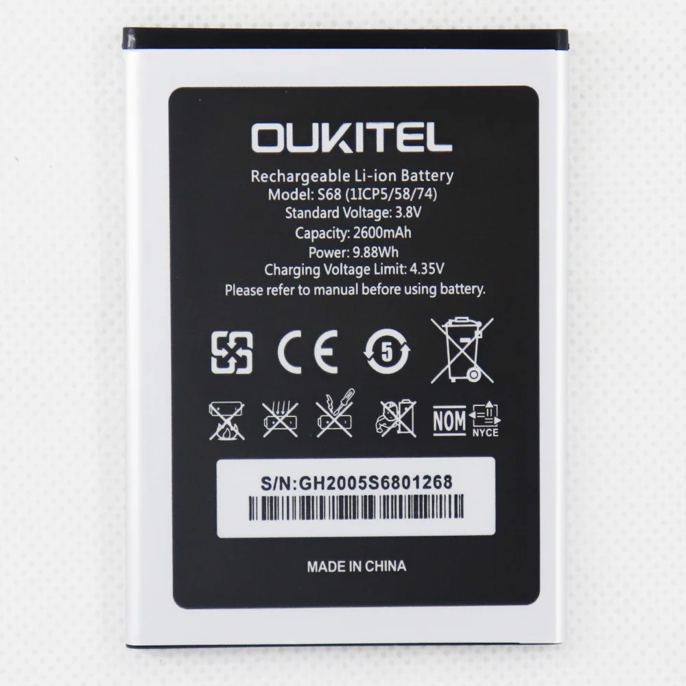 

2022 Year Original 2600mAh Battery For OUKITEL S68 / C16 Pro Mobile Phone