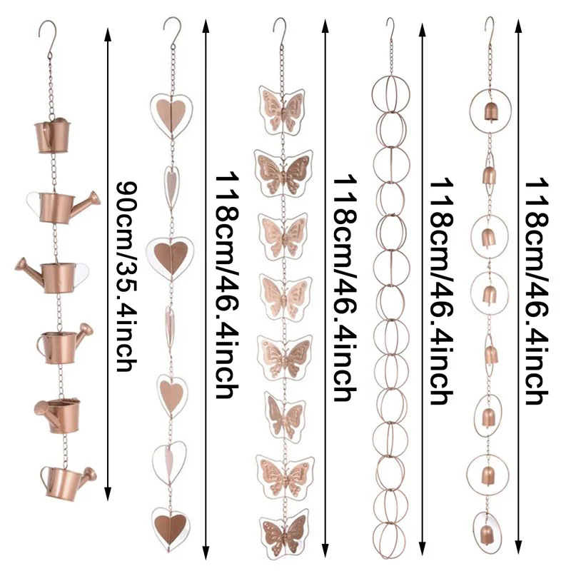 Metal Rain Chain Decor Hanging Bell/Kettle Decorative Rain Catcher Pendant For Home Outdoor Garden Gutter Roof Downspout Tool stainless steel chains