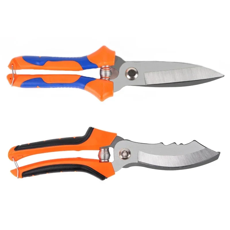 Spring Design Two-Color Plastic Handle Garlic Scissors Big End Scissors Vegetable Trimming Onion Shears Cooking Kitchen Cutter 4