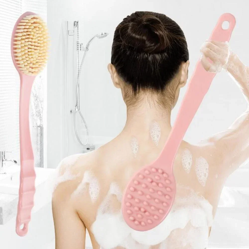 Soft Body Scrubber Shower Exfoliating Scrubs Long Handle Bath Brush Exfoliator Skin Massager Cleaning Brush Bathroom Accessories 2