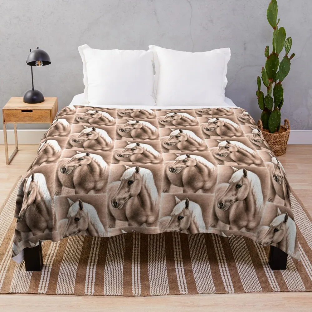 

Horse portrait Haflinger Throw Blanket Cute Blanket Blankets For Bed
