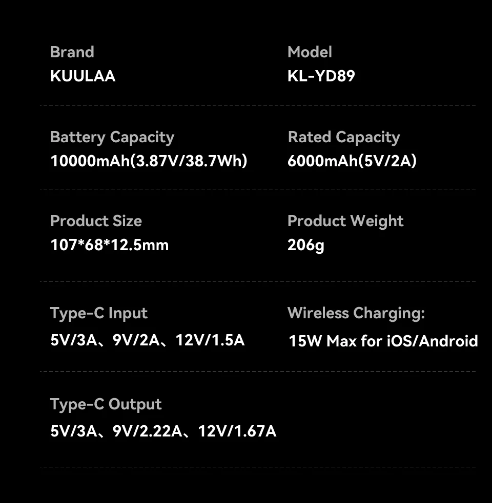 Kuulaa Qi2 Magnetic Power Bank 10000mAh PD 20W