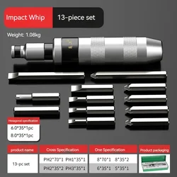 Durable Reversible Impact Screwdriver Set for Removing Rusted Fasteners and Frozen Bolts (7/13 Pieces) (13)