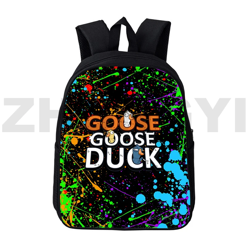 Mochila con estampado 3D de ganso y pato para niños, mochila escolar de