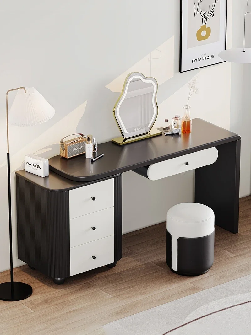 French cream wind dresser bedroom modern minimalist dressing table retro black solid wood closet dressing table one.