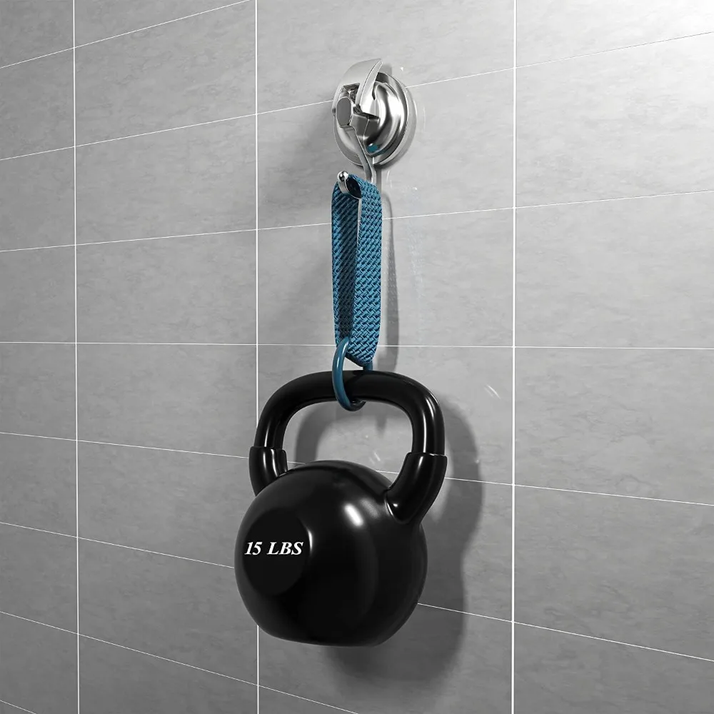 Ganci A Ventosa Per Doccia In Acciaio Inox 304 - 2 Pezzi, Ganci Rimovibili Per Asciugamani, Vestaglie E Borse - Capacità 6,8kg, Per Piastrelle E Vetro, Colore Nero - 5