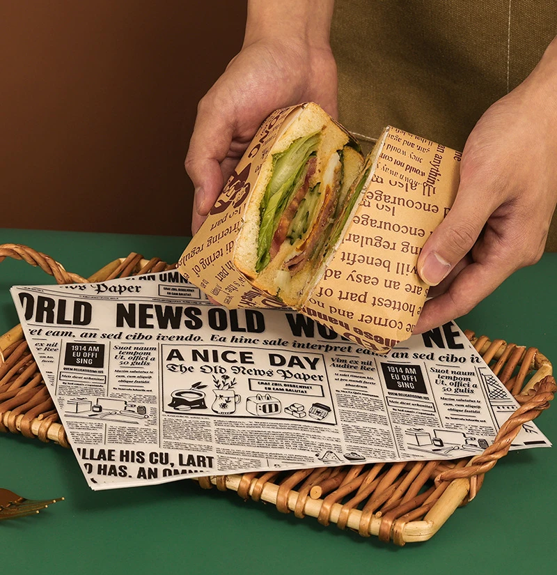 Seec9658433524ccb9b0234ee6c6e3ffc4 50/100 szt. Olejoodporny papier woskowany do do pieczenia grillowych frytek burgerowych wypiek chleba papierowych chłonny papier olejowych akcesoriów kuchennych