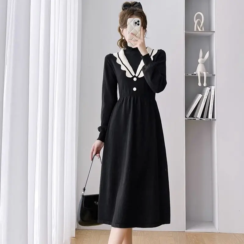 

French Style Celebrity Light Luxury Woolen Dress Women's Autumn Winter New Design Sense Hepburn Matching Coat Knitted Skirt