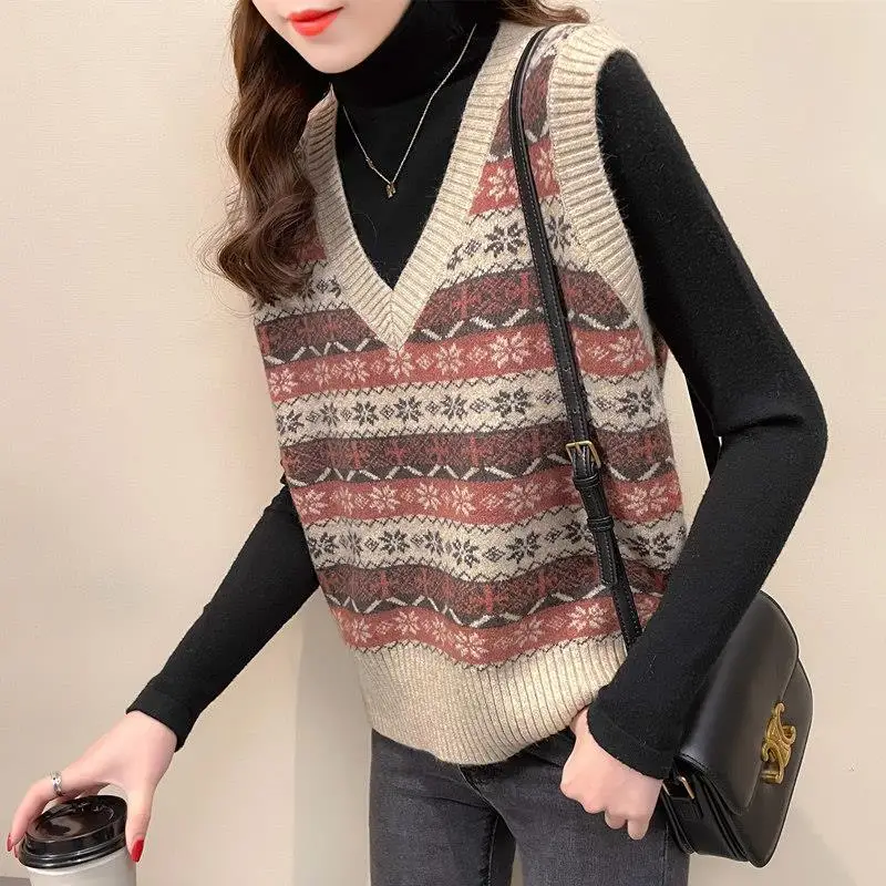 

Japan Style Fashion Women Sweater Vest 2023 New Spring and Fall Sleeveless Knitted V Neck Pullovers Female Top Outerwear T610