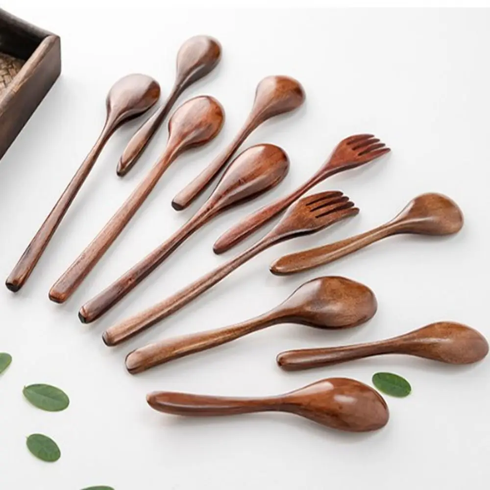 Natural Wooden Spoon Fork Kitchen Accessories