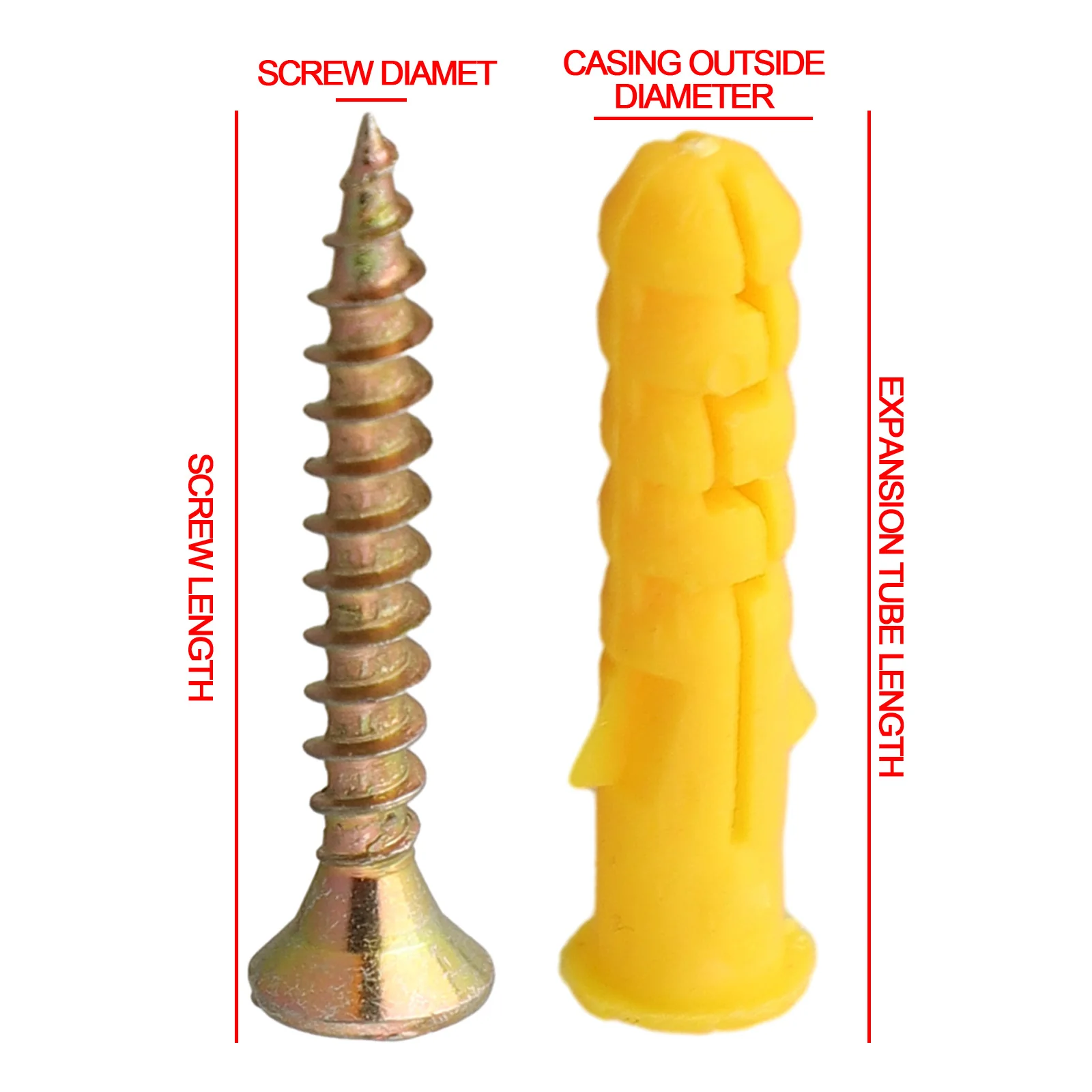 Description Picture 6 of item40pcs Self-tapping Screws Kit For Putting Up Curtain Rods Q235 Carbon Steel & Plastic 30mm M6 Household Cross Tips Screws Kit