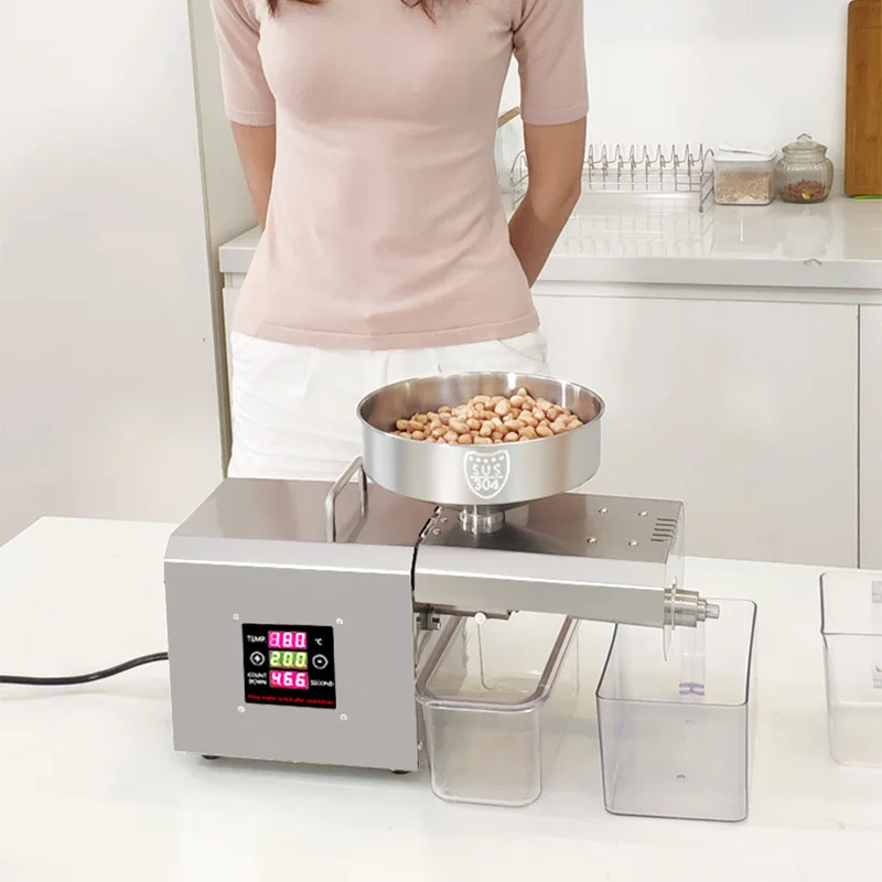 Household Small Oil Press Seed Oil Extractor Rapeseed Peanut Olive Vegetable Press Cold Hot Making Machine