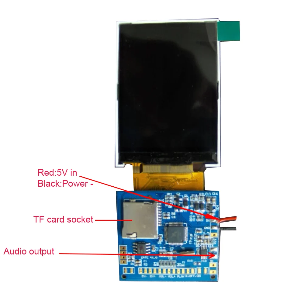 

2.4" TFT LCD display 4:3 TF socket NTSC/PAL 320x240 5V power in