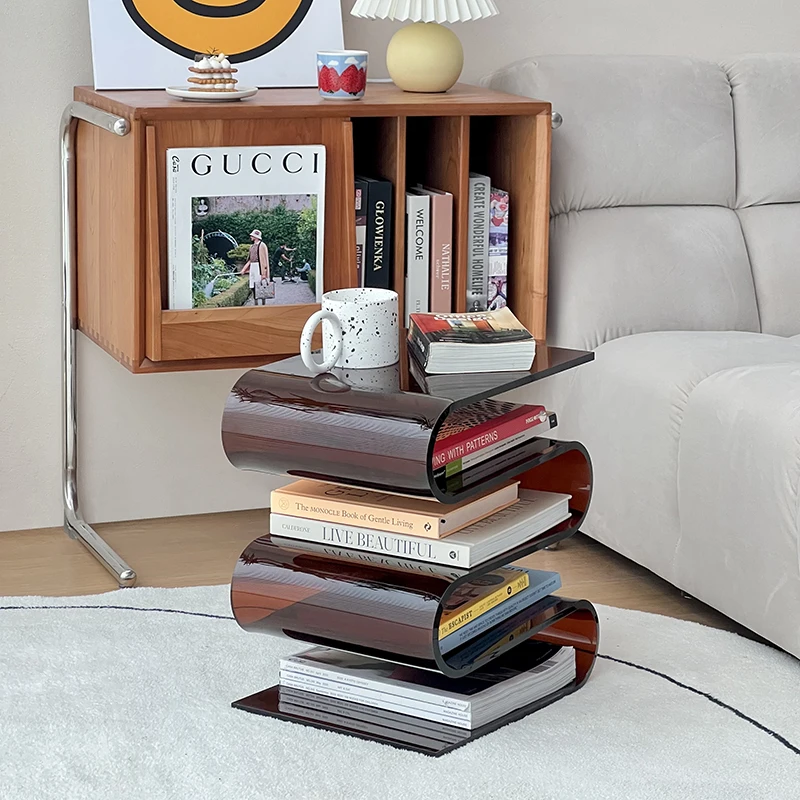 

Center S-Type акриловые тумбочки для дивана, боковой столик, декоративный реквизит, стойка для журналов, спальни, мобильные прикроватные столики, Скандинавская мебель