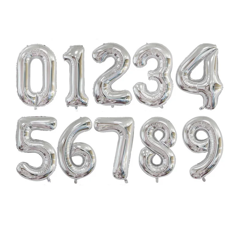 Globos de aluminio con números de 32 pulgadas, varios colores, globos con números del 0 al 9, decoraciones para fiestas de cumpleaños de adultos, suministros para fiestas de bodas
