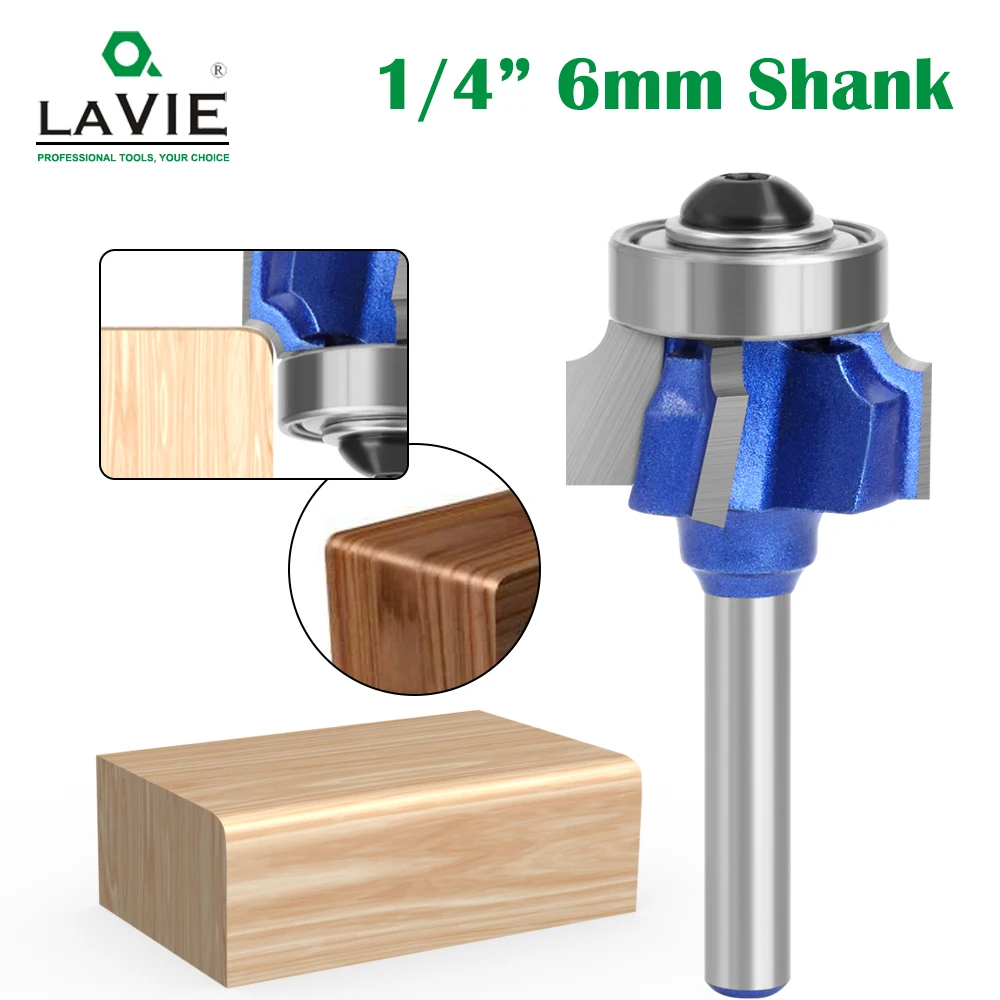 

LAVIE 6mm 1/4 Shank High Quality 4 Flutes Router Bit Set Woodworking Milling Cutter R1 R2 R3 Trimming Knife Edge