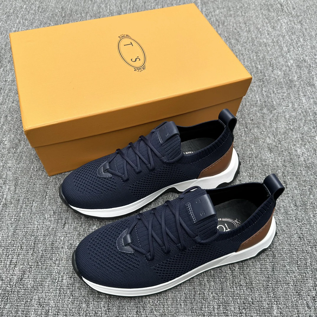 

Luxury designer brand's new men's fabric sports shoes with wearable lace up rubber sole, simple and versatile