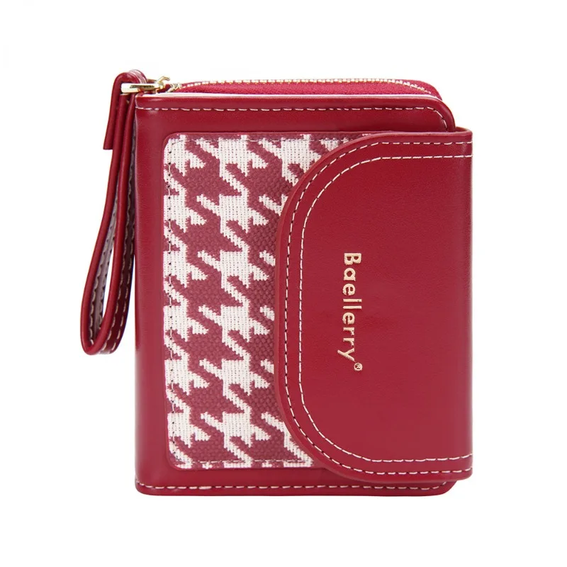 

New Casual Women's Short Type Purse Korean Style Wallet with Zipper Fashion Card Bag Purse for Women Black Brown Card Holders