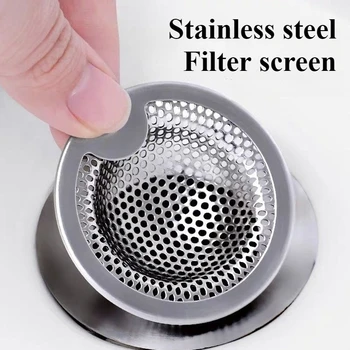 1pc Stainless Steel Strainer Rooftop Floor Drain Outdoor Sink Anti-blocking Mesh Cover Kitchen Dishwashing Bowl Wash Basin