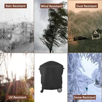 For Weber Q1000/Q2000 Series Dust Cover Garden Gas Grill Cover Outdoor Cooking Outdoor Living Patio Waterproof 2