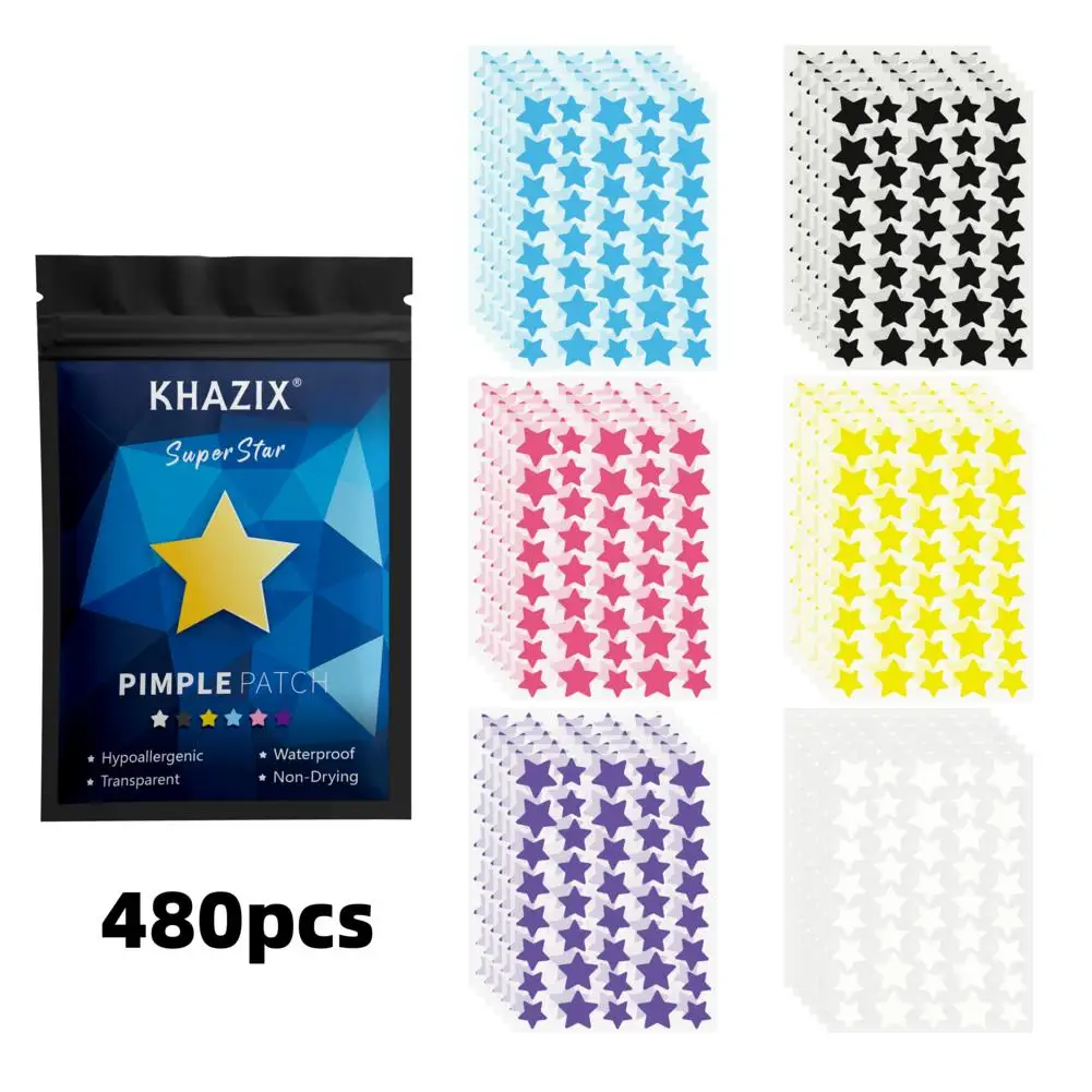 Star Colorful Acne Patch Invisible Concealer Cover Acne Marks Spots Acne Removal Acne Patch Anti-Acne Hydrocolloid Patch Makeup