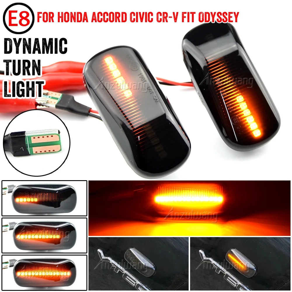 2pcs Led Dynamic Side Marker Turn Signal Light For Honda S2000 Stream