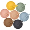2Pcs/Set Silicone Baby Feeding Plate Tableware For Kid Waterproof Suction Dishes With Spoon Children Train Baby Stuff 4