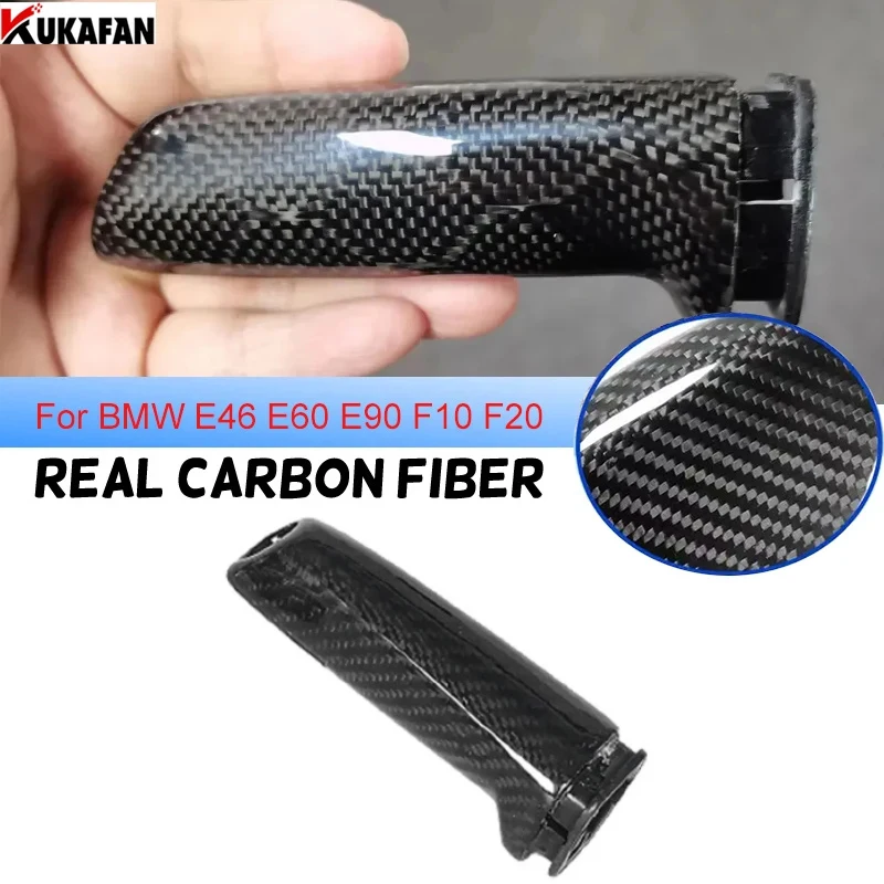 Real Carbon Fiber Car Gears Handbrake Cover For BMW E46 E60 E90 F10 F20 F30 E92 E39 F34 Auto Interior Styling Accessories