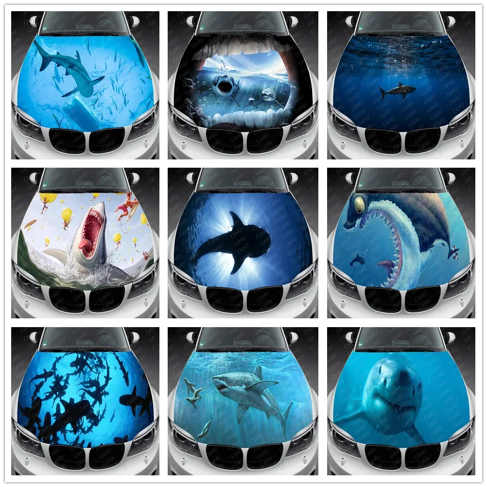 

Shark Car Decal Car Hood Wrap Decal Vinyl Sticker Full Color Graphic Fit Any Car Car Hood Wrap Decal Vinyl Stickers