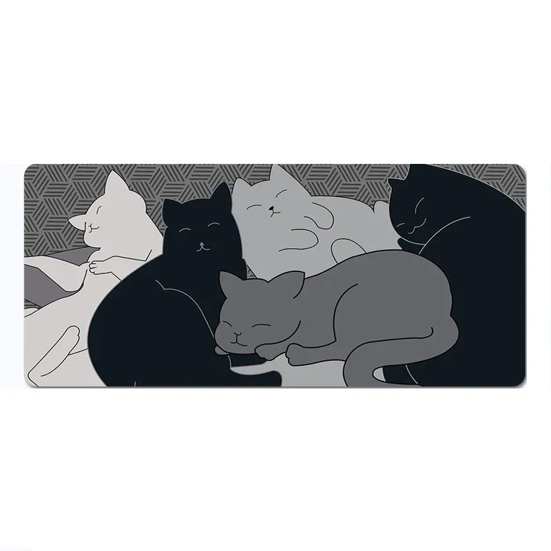 Bonito Art Kawaii Cat Mouse Pad Computador Xxl Teclado Mats Grande Gaming Mousepad Tapete de Mesa pc Gamer Escritório Casa Mesa - Imagem 5