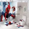 Anime Avengers Spiderman Shower Curtain Carpet Toilet Cover Cartoon Bath Mat Rug Pad Set Bathroom Decor Kids Gifts 4